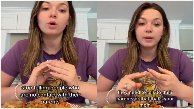 Screenshots from a tiktok video about strained relationships with parents