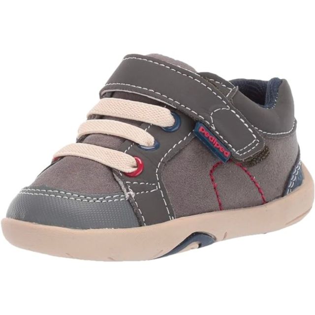grey and brown baby shoes