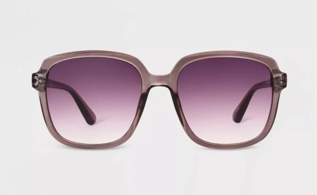 oversized purple sunglasses