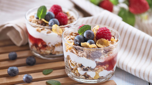 a picture of yogurt parfaits, one of the easy meals kids can make