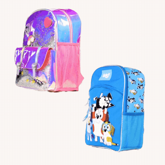 two holographic backpacks