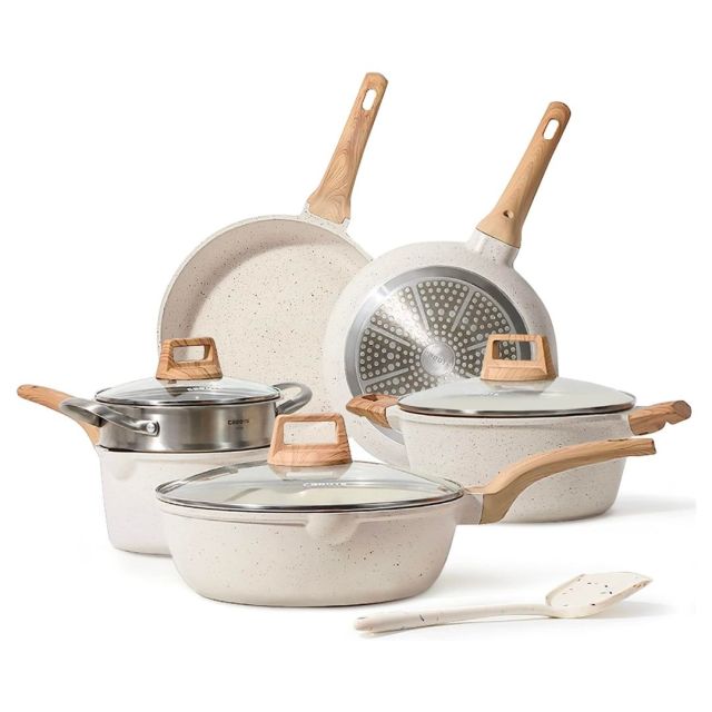 Thyme & Table Nonstick 12-Piece Cookware Set, Gold cookware cooking pots  set pots and pans set - AliExpress