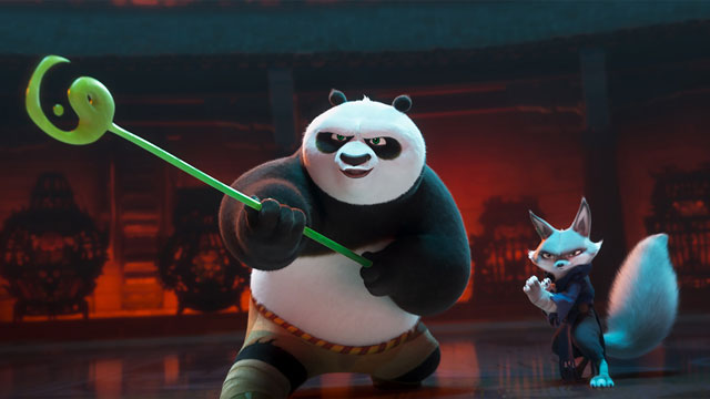 A screenshot of Kung Fu Panda 4, a new family movie 2024