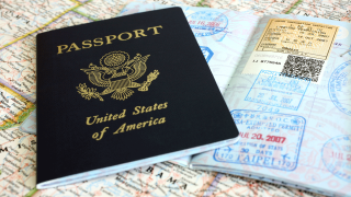 passport open on a map