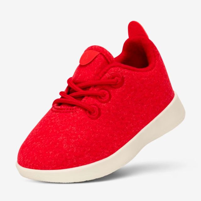 red wool little kid tennis shoe