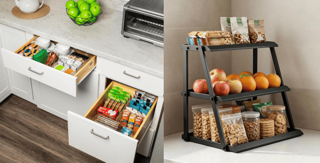 Kitchen organization hacks snack organizers