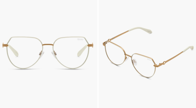 gold wire framed trendy women's glasses