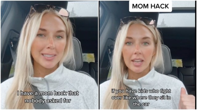 Screenshots from a TikTok video showing a mom talking to the camera.