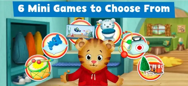 A screenshot of the Daniel Tiger's Play at Home app for a roundup of the best toddler apps
