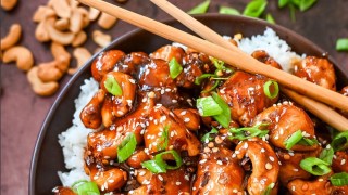 A picture of Modern Honey's Cashew Chicken, one of the best easy family dinner ideas.
