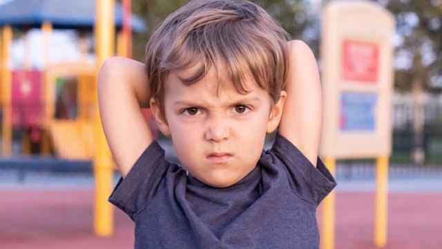 angry kid on the playground