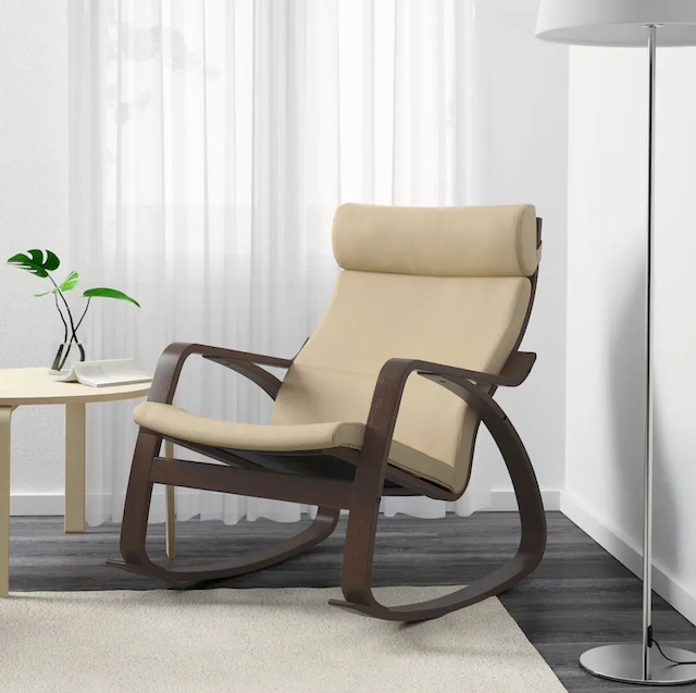 the POÄNG rocking chair is one of the best IKEA products for families