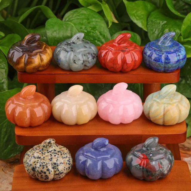 multicolored crystal pumpkins