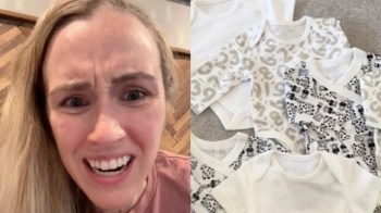 Screenshots from a TikTok video about Scottish baby boxes.