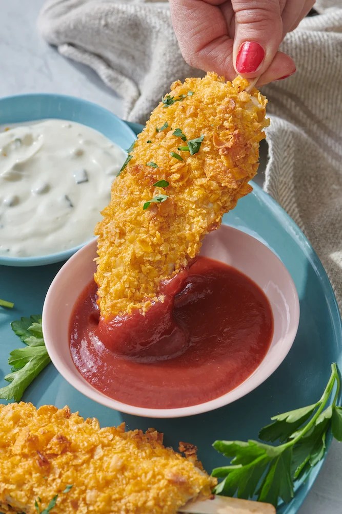 homemade chicken tenders are a good chicken breast recipe for kids. 
