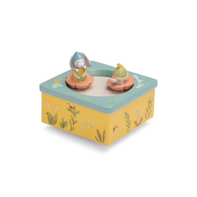 Moulin Roty Trois Petits Lapins Musical Box is one of the best newborn baby gifts