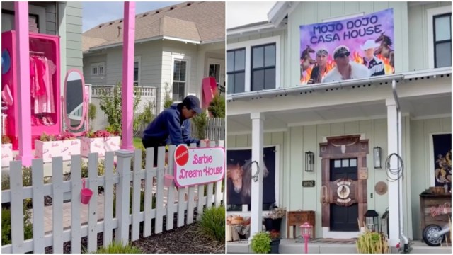 Neighbors Go All Out to Turn Their Block Into Barbieland for Halloween