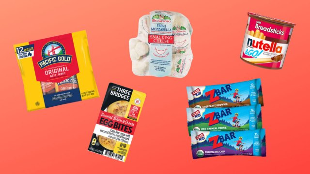 a collage of five of the best costco products for easy school lunches