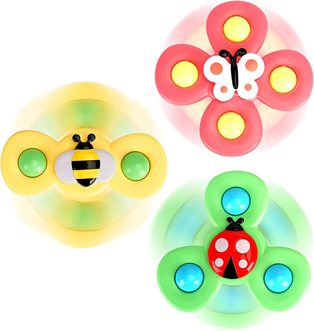 ALASOU Suction Cup Spinner Toys is one of the best holiday gifts for one-year-olds in 2023