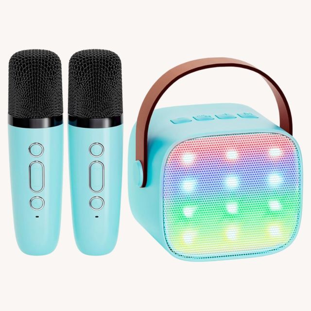 mini karaoke machine with two microphones