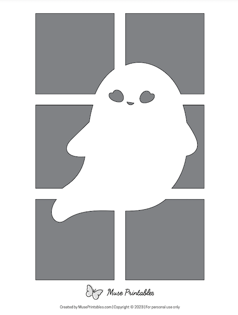 Ghost in the window pumpkin carving template