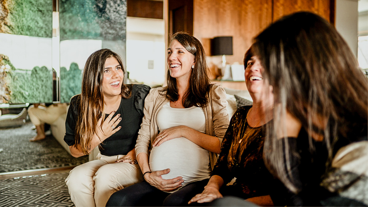 a group of women at a baby shower for a story on nesting parties