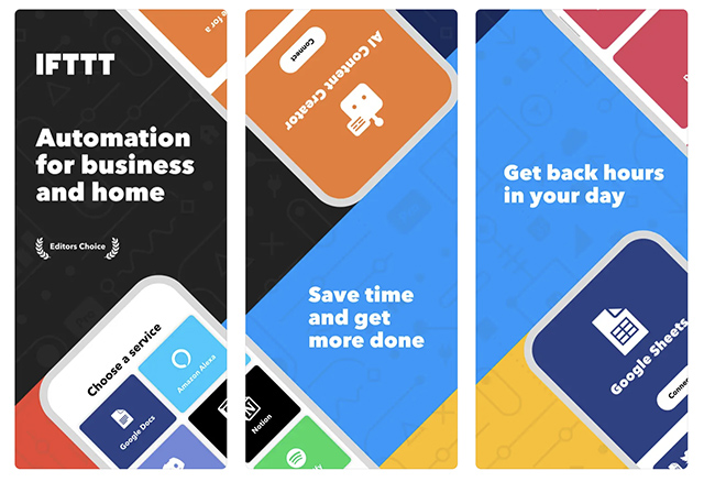 Screenshots of IFTTT, one of the best family planning apps