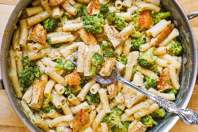 Chicken Broccoli Alfredo Pasta from Julia's Album is one of the best kid-friendly chicken breast recipes.