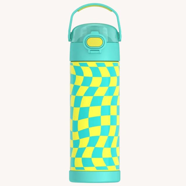 checkered thermos water bottle
