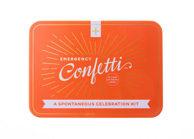 Emergency confetti in a tin is one of the best stocking stuffers for adults