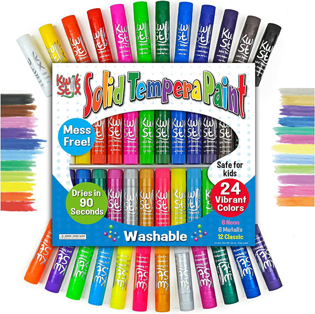 Kwikstix tempera paint pens are one of the best gifts for 4-5 year olds