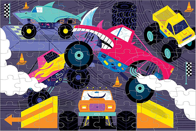 A monster truck puzzle is one of the best gifts for 4-5 year olds