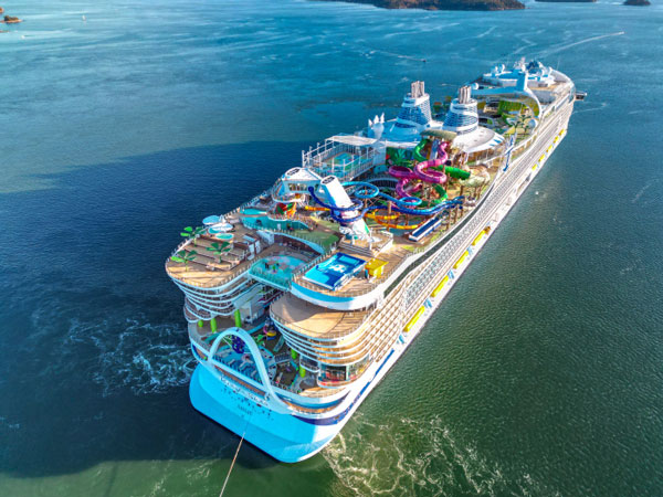 aerial view of Royal Caribbean Icon of the Seas
