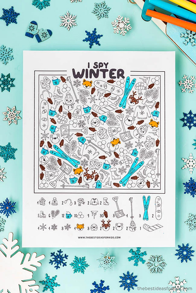 An I Spy winter printable from the best ideas for kids blog