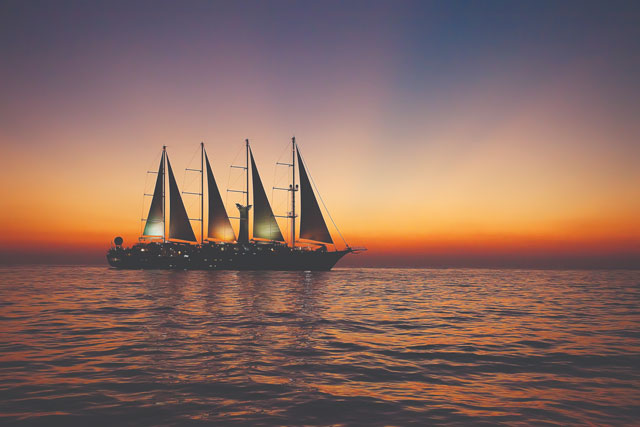 Windstar Cruises at sunset