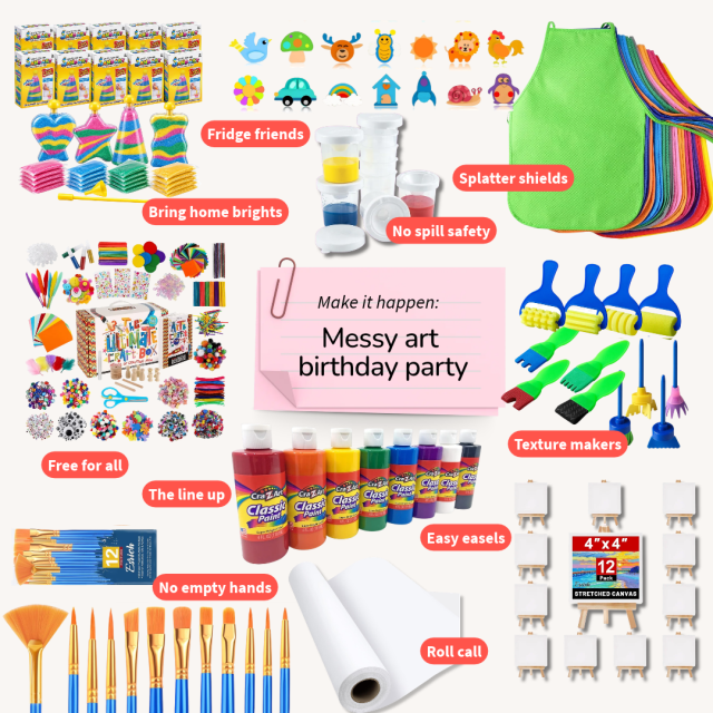 Kids Birthday Party Ideas messy art birthday party