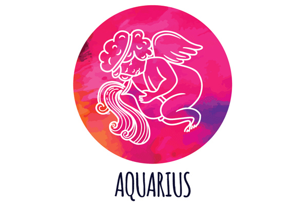 Aquarius illustration of a water-bearer for a story on baby astrology