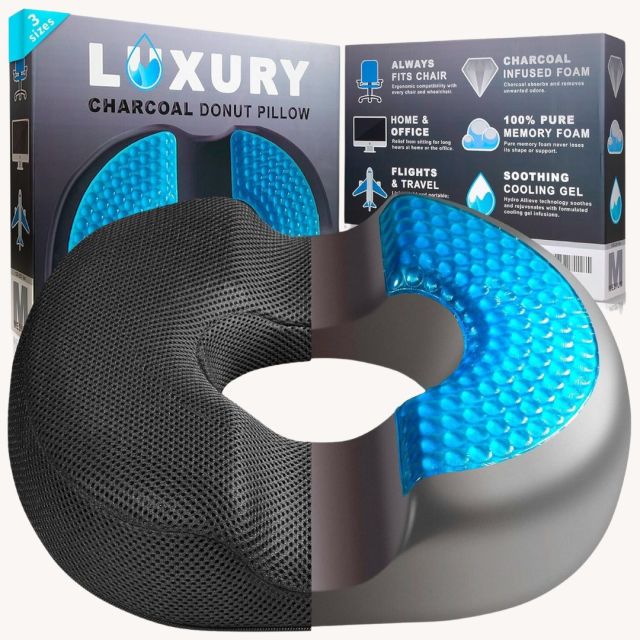 charcoal donut pillow