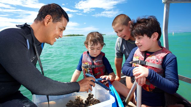 Jean-Michel Cousteau Resort marine biologist with kids