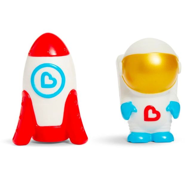 a rocket and astronaut bath toy set