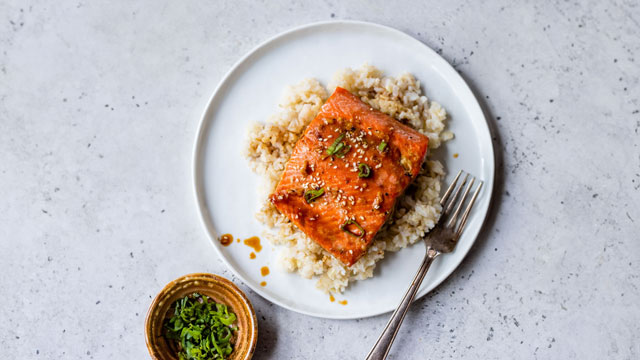 a picture of teriyaki salmon, one of our favorite salmon meal ideas.