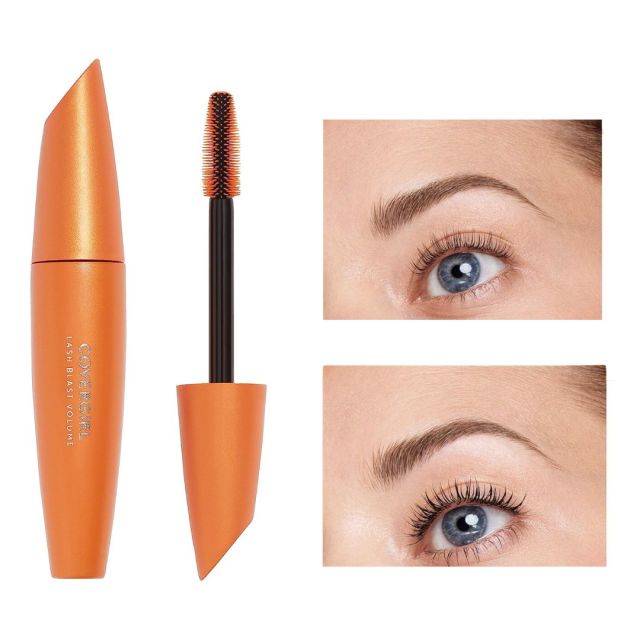 tube of covergirl mascara next to before and after images