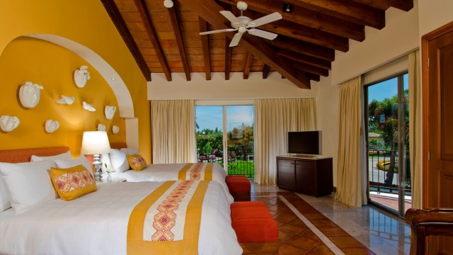 The colorful suite at Casa Velas all-inclusive in puerto vallarta