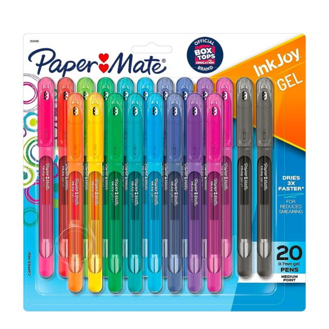 package of 20 pens in assorted colors