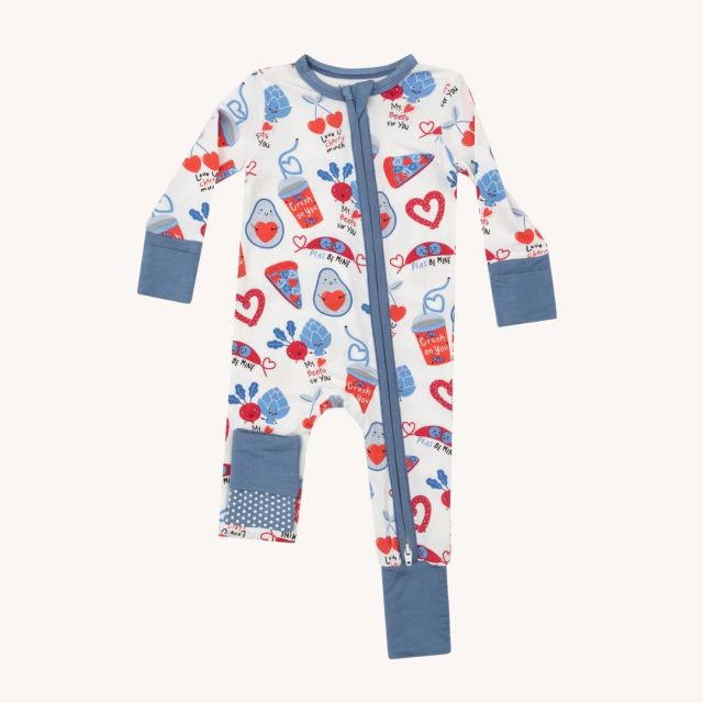 valentine's day themed baby pajamas