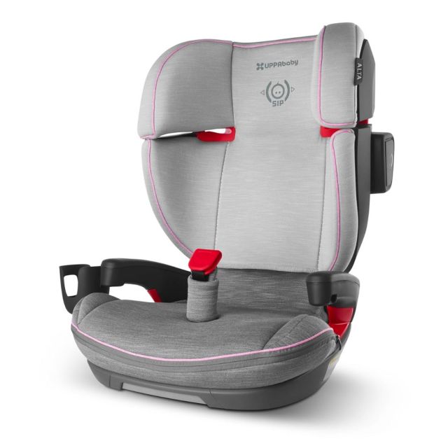 grey child's car booster seat