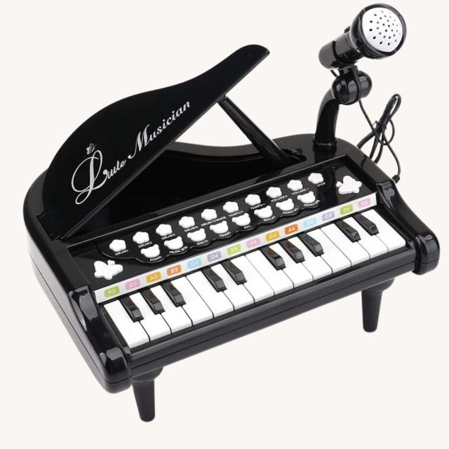 black toy piano for toddlers