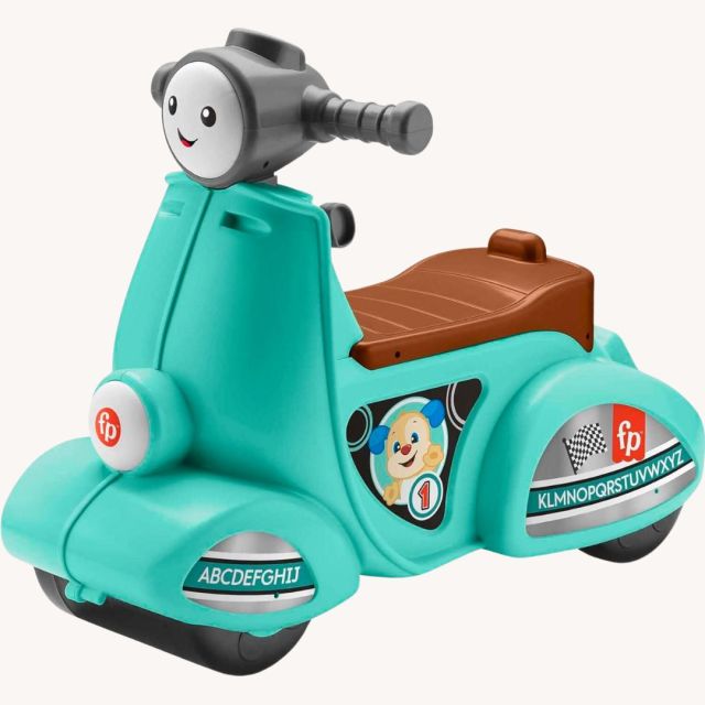 teal vespa-inspired toddler ride-on toy