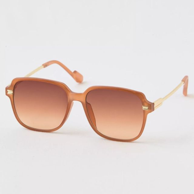 orange vintage style women's aviator sunglasses