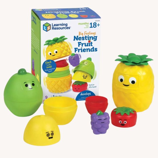 set of fruit-shaped nesting toys for toddlers